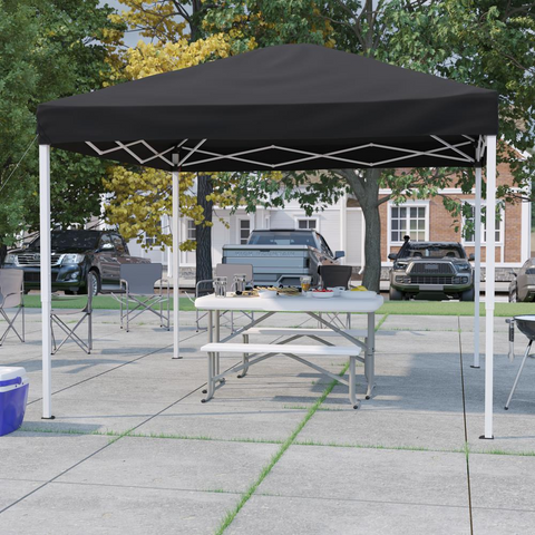 10’x10’ Black Outdoor Pop Up Event Slanted Leg Canopy