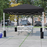 10’x10’ Black Pop Up Event Straight Leg Canopy Tent