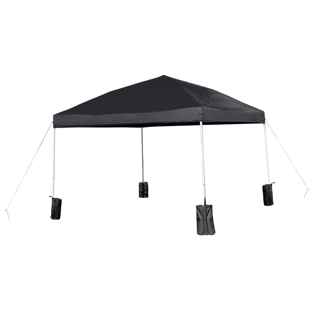 10’x10’ Black Pop Up Event Straight Leg Canopy Tent