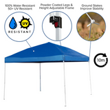 10’x10’ Blue Pop Up Event Canopy Tent with Carry Bag