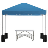 10’x10’ Blue Pop Up Event Canopy Tent with Wheeled Case