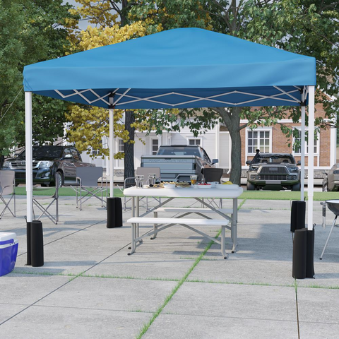 10’x10’ Blue Pop Up Event Canopy Tent with Wheeled Case