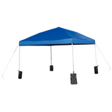 10’x10’ Blue Pop Up Event Straight Leg Canopy Tent