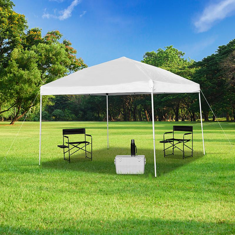 10’x10’ White Outdoor Pop Up Event Slanted Leg Canopy