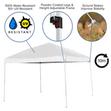 10’x10’ White Pop Up Event Canopy Tent with Carry Bag