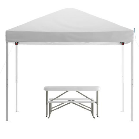 10’x10’ White Pop Up Event Canopy Tent with Carry Bag