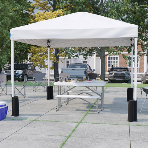 10’x10’ White Pop Up Event Canopy Tent with Folding