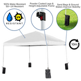 10’x10’ White Pop Up Event Canopy Tent with Folding