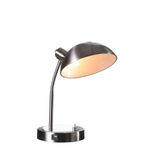 14” Modern Adjustable Silver Metal Desk Lamp with USB - WhatYouNeedSales