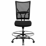 HERCULES Series Big & Tall 400 lb. Rated Black Mesh Ergonomic Drafting Chair