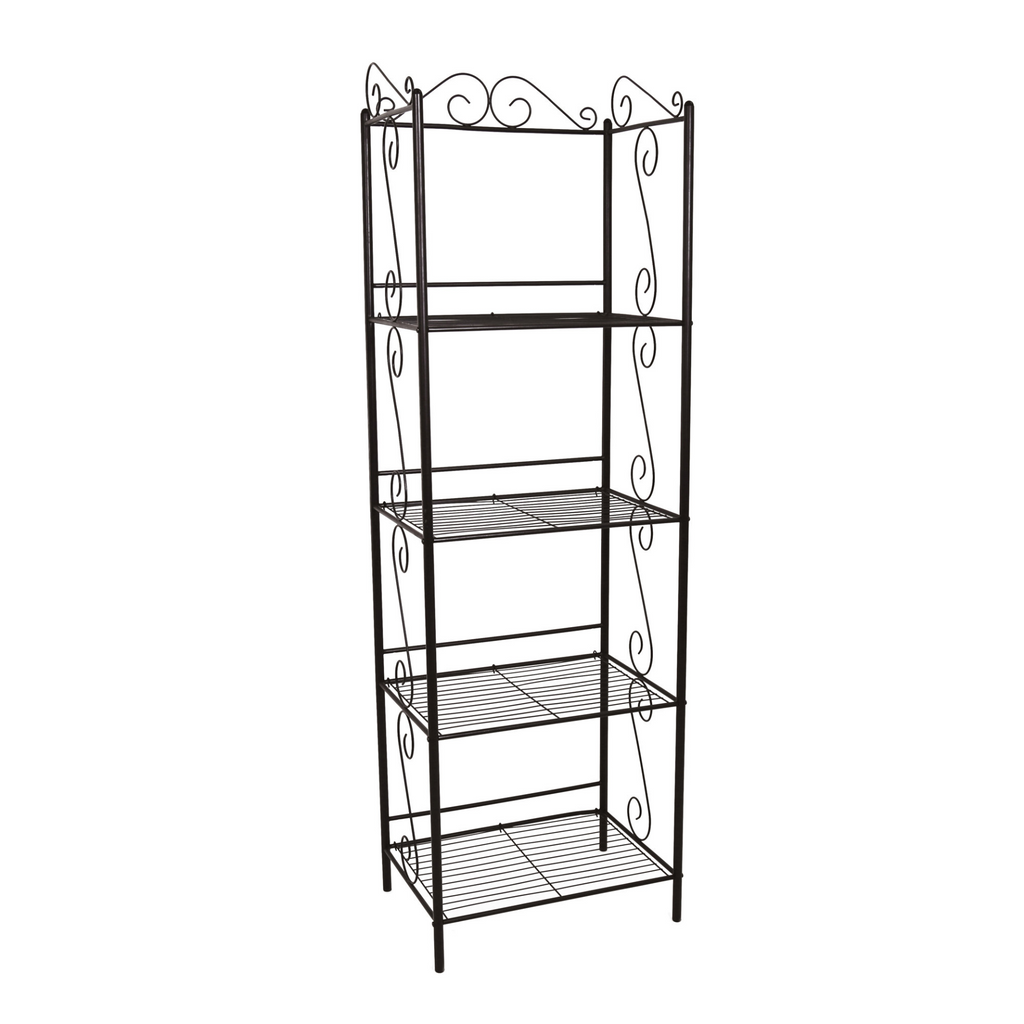 15.25" X 22" X 70" Brown Metal Shelf  Bookcase - WhatYouNeedSales