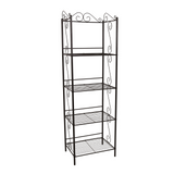 15.25" X 22" X 70" Brown Metal Shelf  Bookcase - WhatYouNeedSales