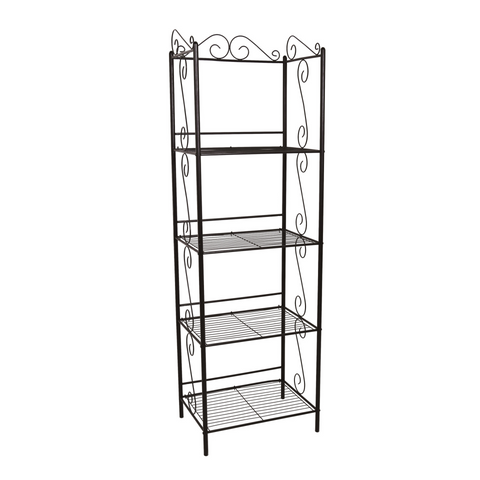 15.25" X 22" X 70" Brown Metal Shelf  Bookcase - WhatYouNeedSales