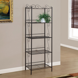 15.25" X 22" X 70" Brown Metal Shelf  Bookcase - WhatYouNeedSales