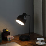 15" Black Metal Desk USB Table Lamp With Black Shade - WhatYouNeedSales