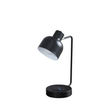 15" Black Metal Desk USB Table Lamp With Black Shade - WhatYouNeedSales