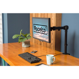 Rocelco Premium Desk Computer Monitor Mount - VESA Pattern Fits 13" - 32" LED LCD Single Flat Screen - Double Articulated Full Motion Adjustable Arm - Grommet and C Clamp - Black