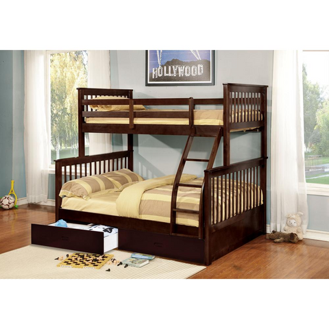 Twin Over Full Bunk Bed with 2 Drawers - Versatile, Sturdy, and Stylish