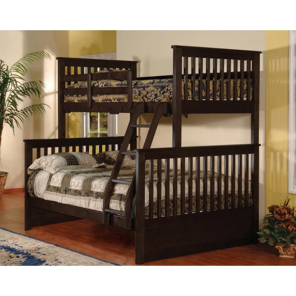 Arechie Twin Over Full Bunk Bed –Java - Stylish and Sturdy Bunk Bed for Kids