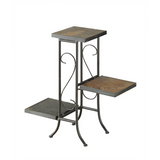 3 Tier Plant Stand with Slate Top | Metal Plant Stand