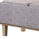 "17"" Wood Brown And Gray Upholstered 100% Polyester Entryway Bench With Flip Top" - WhatYouNeedSales