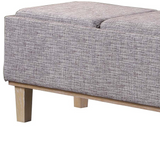 "17"" Wood Brown And Gray Upholstered 100% Polyester Entryway Bench With Flip Top" - WhatYouNeedSales