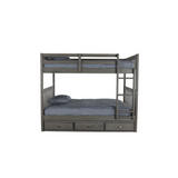 Full over Full Bunk Bed with Three Underbed Drawers