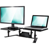 Allsop Metal Art ErgoTwin Height Adjustable Dual Monitor Stand - Pearl Black