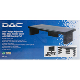 DAC Stax Ergonomic Height Adjustable Ultra Wide Monitor Stand - Improve Productivity and Reduce Neck Muscle Fatigue