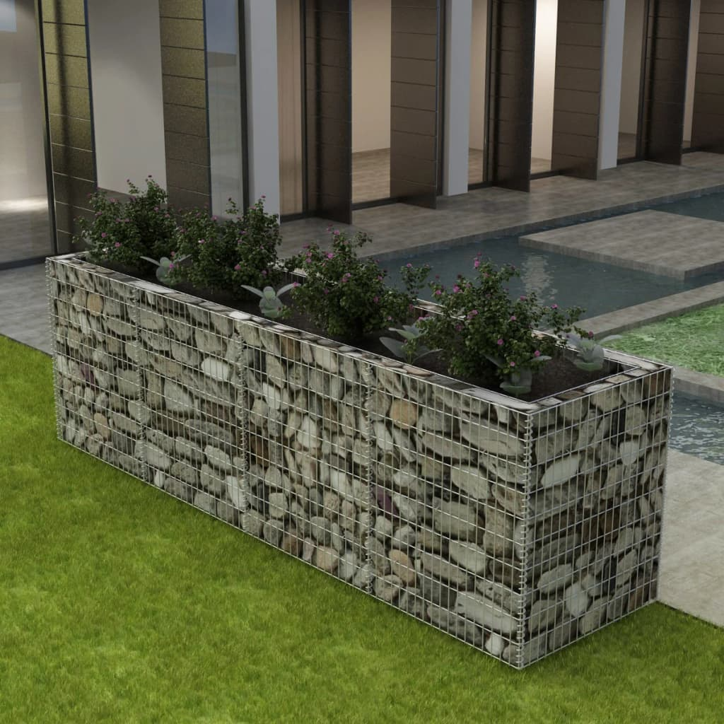 vidaXL Gabion Raised Bed Steel 141.7"x35.4"x39.4" - Create a Stylish Border for Your Garden