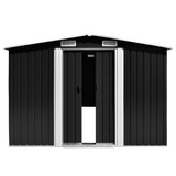 vidaXL Garden Shed 101.2"x192.5"x71.3" Metal Anthracite - Durable Outdoor Storage Solution