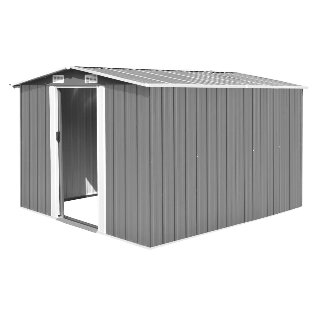 vidaXL Garden Shed 101.2"x117.3"x70.1" Metal Gray - Durable Outdoor Storage Solution