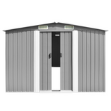 vidaXL Garden Shed 101.2"x117.3"x70.1" Metal Gray - Durable Outdoor Storage Solution