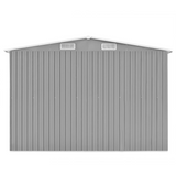 vidaXL Garden Shed 101.2"x117.3"x70.1" Metal Gray - Durable Outdoor Storage Solution