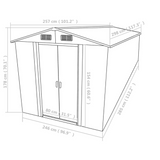 vidaXL Garden Shed 101.2"x117.3"x70.1" Metal Gray - Durable Outdoor Storage Solution