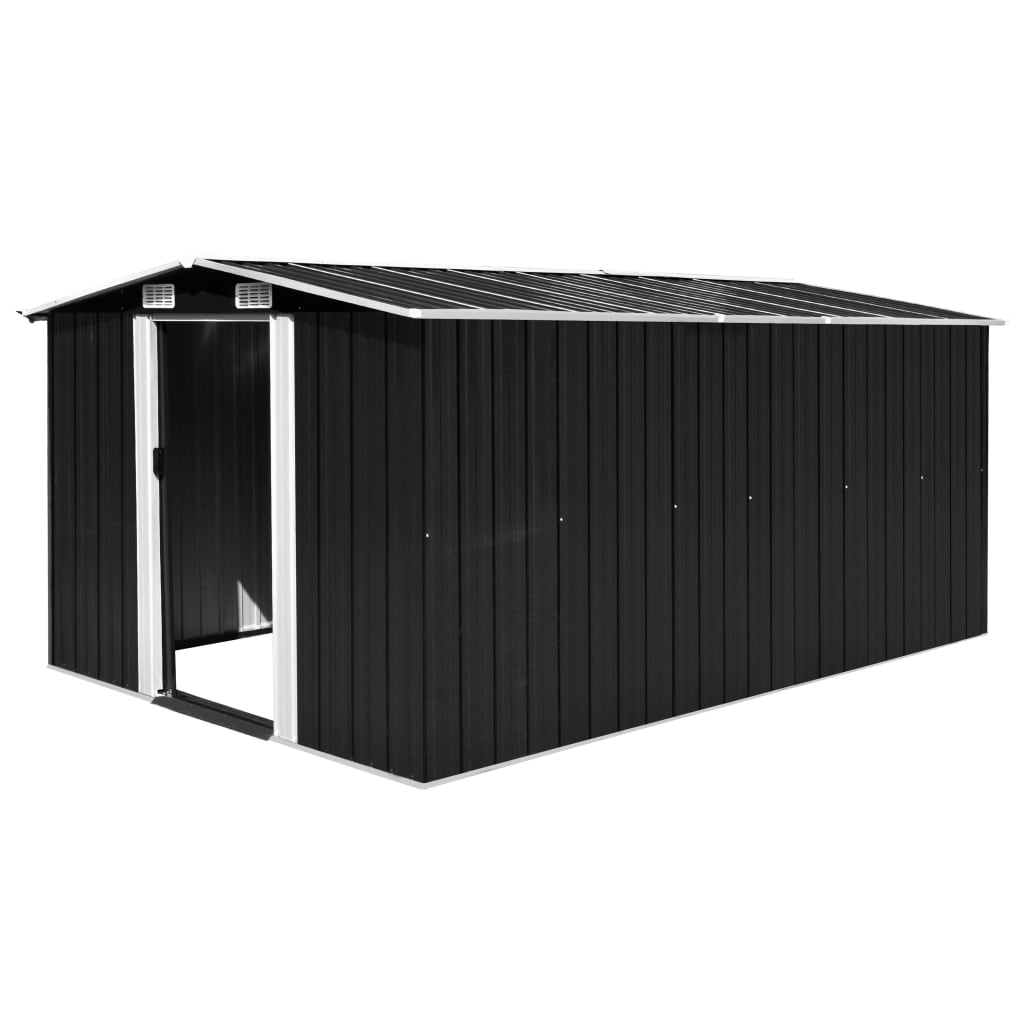 vidaXL Garden Shed 101.2"x154.3"x71.3" Metal Anthracite - Durable Outdoor Tool Storage