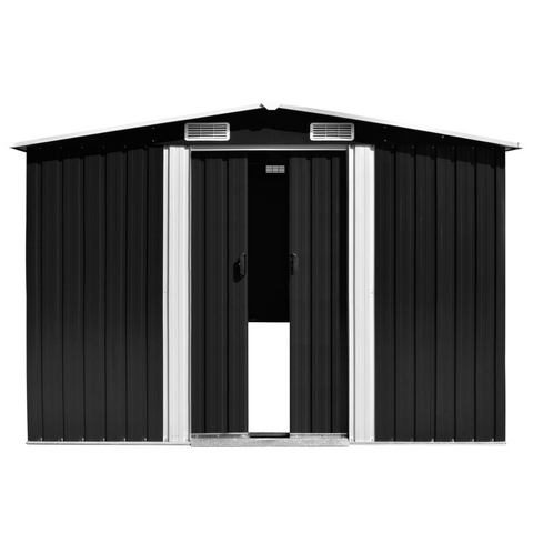 vidaXL Garden Shed 101.2"x154.3"x71.3" Metal Anthracite - Durable Outdoor Tool Storage