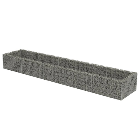 vidaXL Gabion Raised Bed Galvanized Steel 177.2"x35.4"x19.7" - Sturdy and Stylish Garden Border