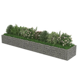 vidaXL Gabion Raised Bed Galvanized Steel 177.2"x35.4"x19.7" - Sturdy and Stylish Garden Border