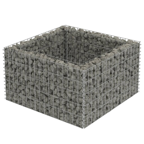 vidaXL Gabion Raised Bed Galvanized Steel 35.4"x35.4"x19.7"