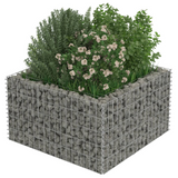 vidaXL Gabion Raised Bed Galvanized Steel 35.4"x35.4"x19.7"