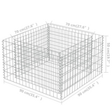 vidaXL Gabion Raised Bed Galvanized Steel 35.4"x35.4"x19.7"