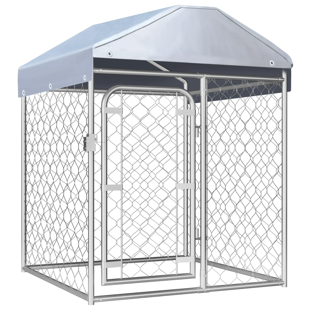 vidaXL Outdoor Dog Kennel with Roof 39.4"x39.4"x49.2" - Spacious, Secure, and Weatherproof