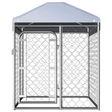 vidaXL Outdoor Dog Kennel with Roof 39.4"x39.4"x49.2" - Spacious, Secure, and Weatherproof