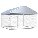 vidaXL Outdoor Dog Kennel with Roof - Provide Safety and Comfort for Your Puppy