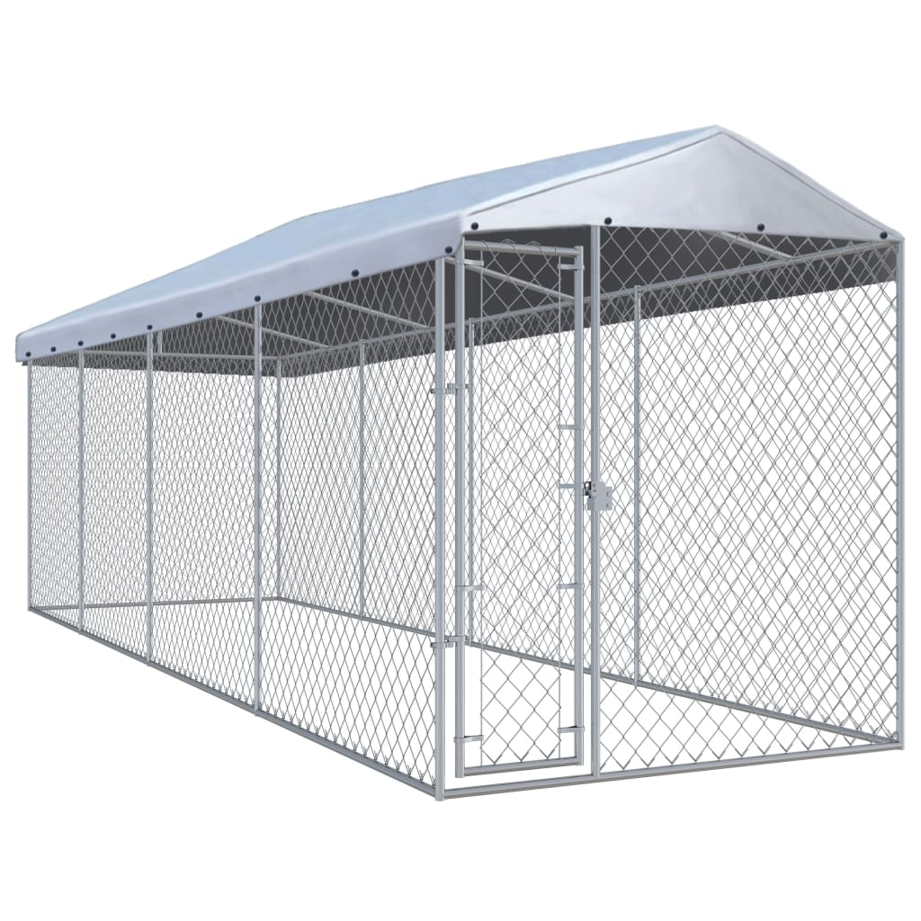 vidaXL Outdoor Dog Kennel with Roof 299"x75.6"x88.6" - Durable and Spacious Dog Kennel