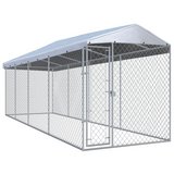 vidaXL Outdoor Dog Kennel with Roof 299"x75.6"x88.6" - Durable and Spacious Dog Kennel