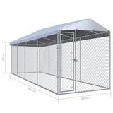 vidaXL Outdoor Dog Kennel with Roof 299"x75.6"x88.6" - Durable and Spacious Dog Kennel