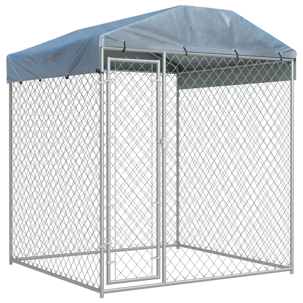 vidaXL Outdoor Dog Kennel with Canopy Top 78.7"x78.7"x88.6" | Safe and Spacious