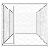 vidaXL Outdoor Dog Kennel 150.4"x75.6"x72.8" - Durable Galvanized Steel Construction